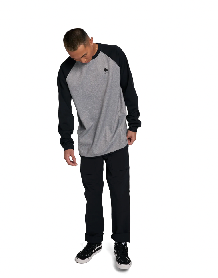 Burton Burton Crown Weatherproof Pullover Crewneck Snow Sweatshirt sudadera hombre detail 1 | Grey Heather / True Black