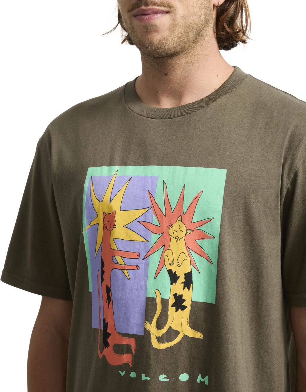 Volcom Longo Cats camiseta manga corta hombre detail 2 | Sage Leaf