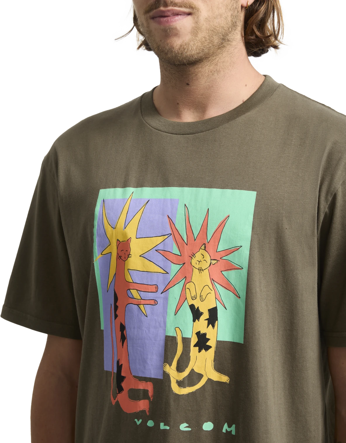 Volcom Longo Cats camiseta manga corta hombre detail 2 | Sage Leaf