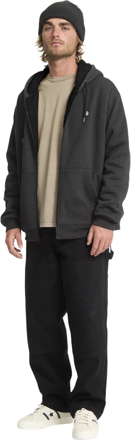 Volcom Single Stone sudadera con capucha hombre detail 3 | Heather Black