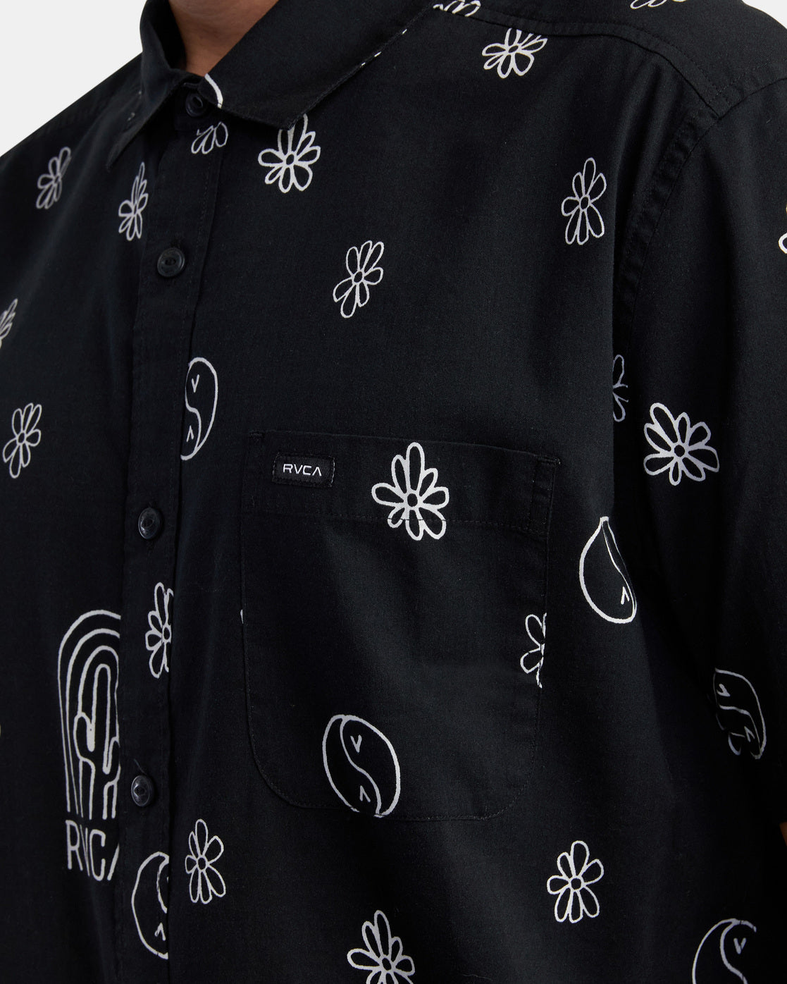 Rvca Hippy Bits Chemise Noire | Chemises pour hommes | Chemises à manches courtes | Collection_Zalando | Nouveaux produits | Produits les plus récents | Produits les plus vendus | surfdevils.com