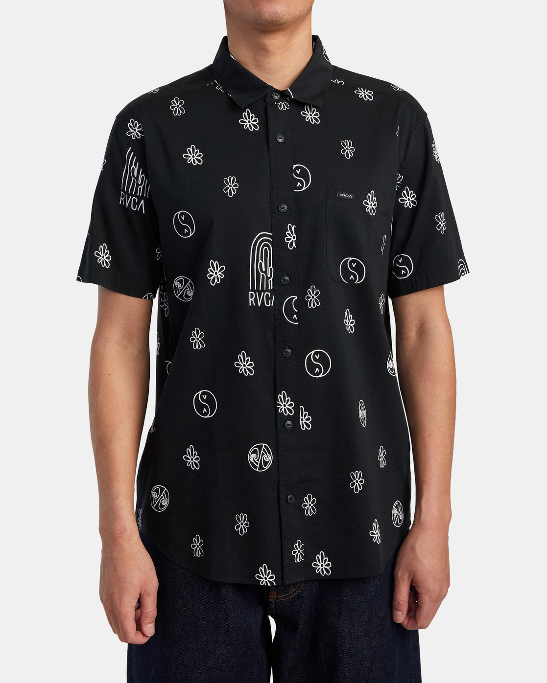 Rvca Hippy Bits Chemise Noire | Chemises pour hommes | Chemises à manches courtes | Collection_Zalando | Nouveaux produits | Produits les plus récents | Produits les plus vendus | surfdevils.com