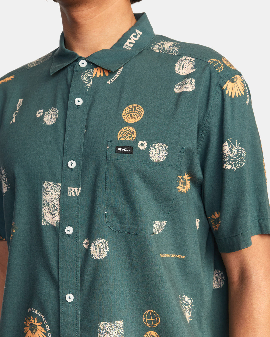 Rvca Pet Cactus Green Shirt