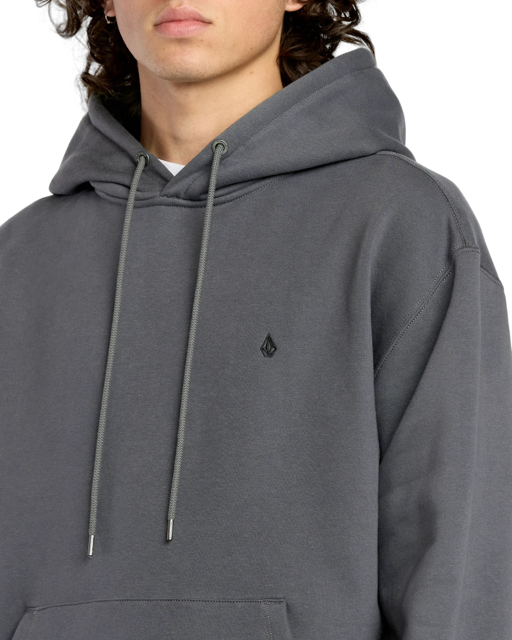 Volcom Single Stone Pw sudadera con capucha hombre detail 3 | Asphalt Black