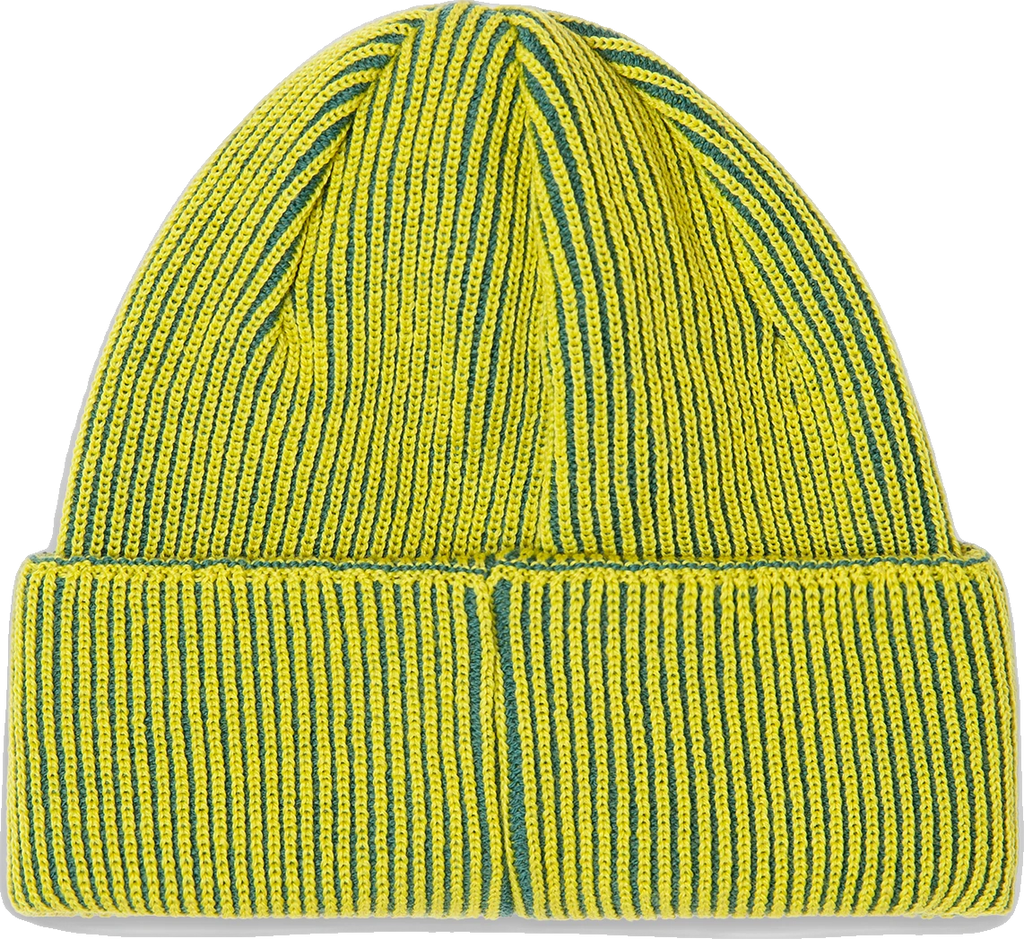 Polar Skate Co. Polar Skate Co. Lines Merino Beanie gorro hombre detail 1 | Chartreuse/Army Green