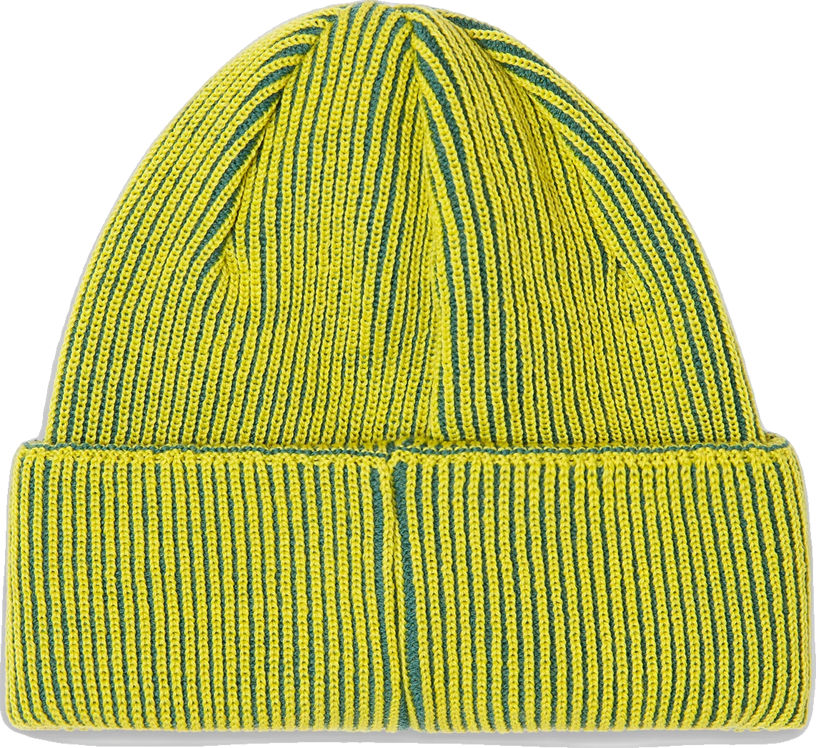 Polar Skate Co. Polar Skate Co. Lines Merino Beanie gorro hombre detail 1 | Chartreuse/Army Green