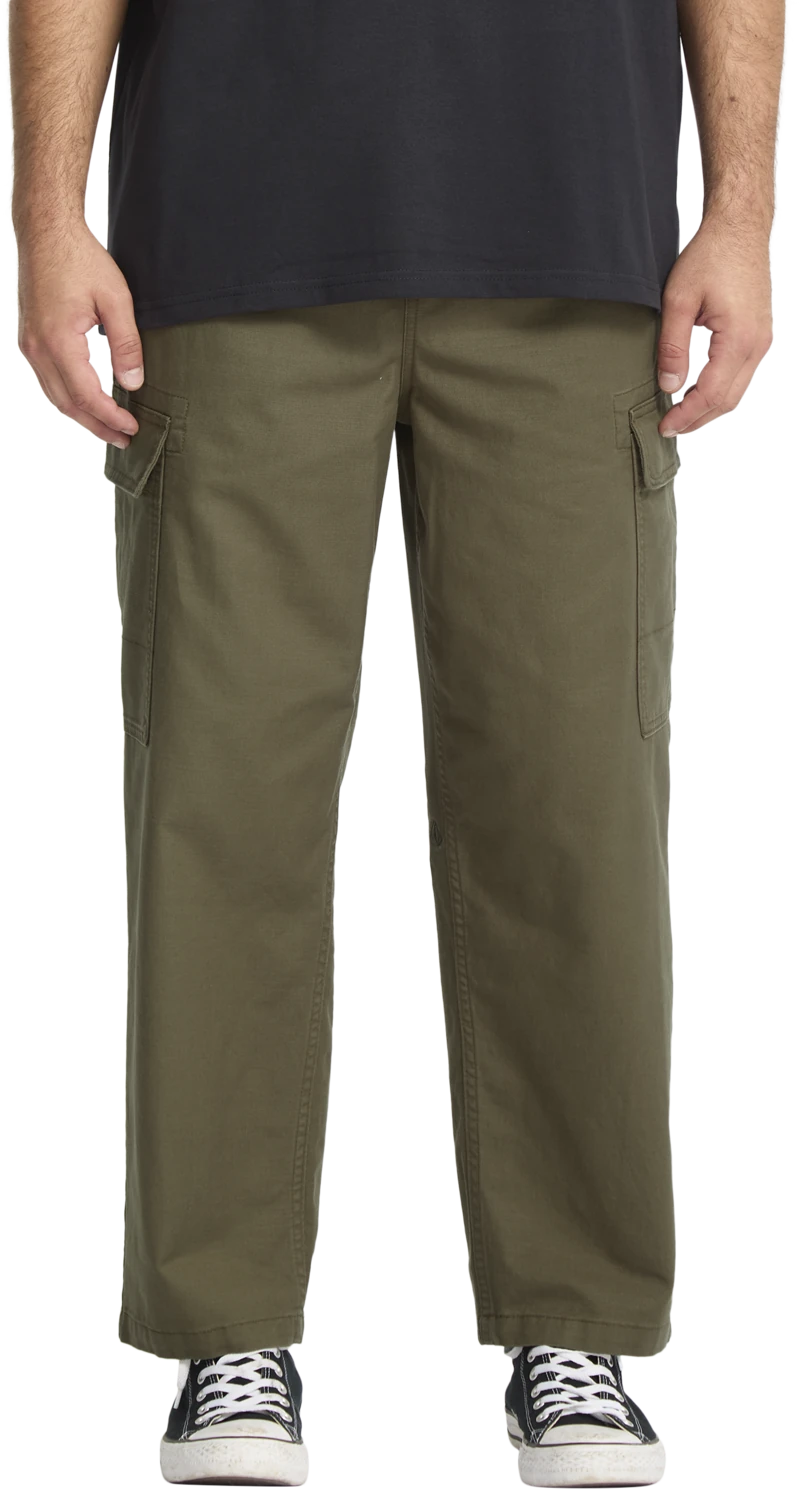 Volcom Billow Tapered Elasticated Waist Cargo Trousers pantalón chino hombre | Sage Leaf