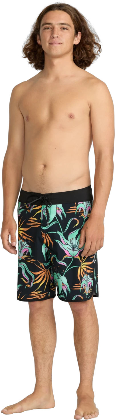Volcom Infuse Scallop Mod 19 boardshort hombre detail 4 | Black Green