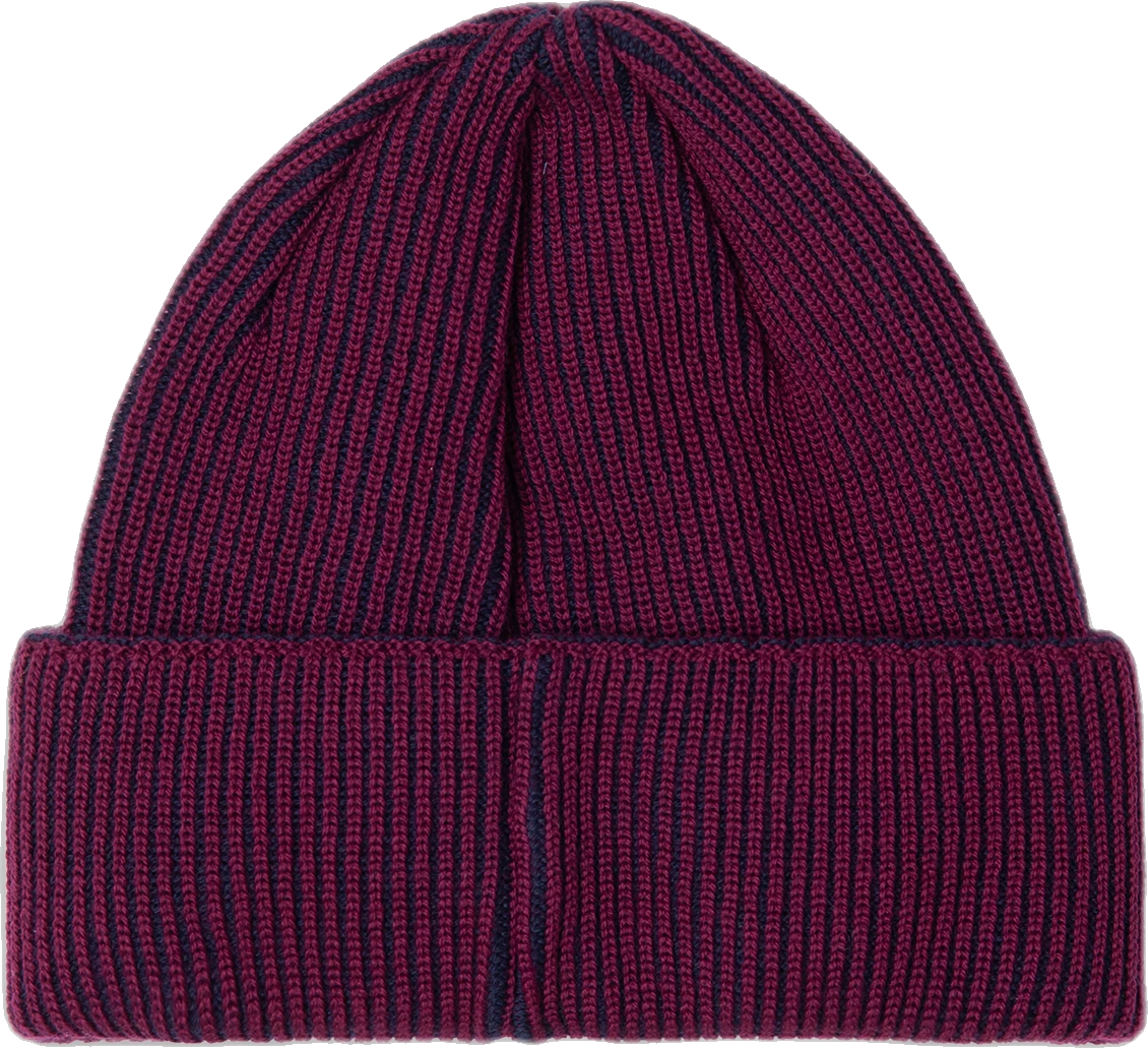 Polar Skate Co. Polar Skate Co. Lines Merino Beanie gorro hombre detail 1 | Wine/Navy