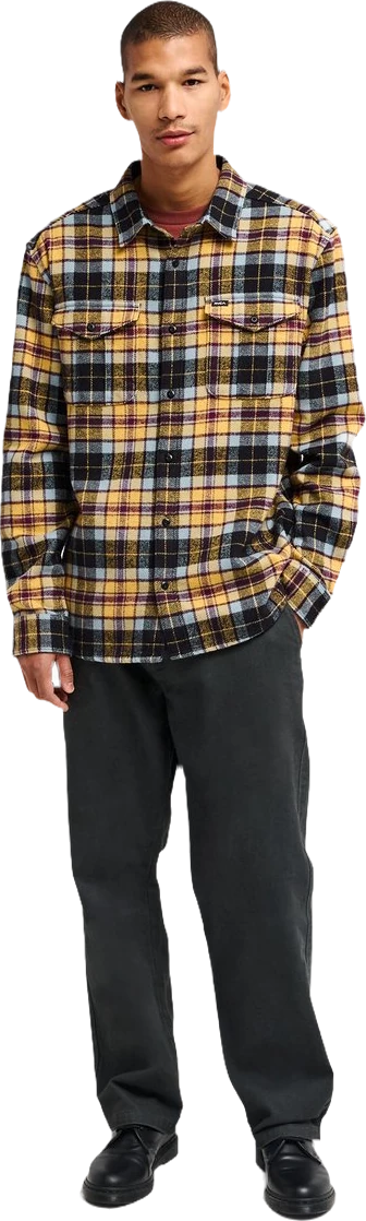 Rvca Hugues Heavy Flannel Camisa de manga larga Naranja Hombre camisas hombre detail 5 | Naranja
