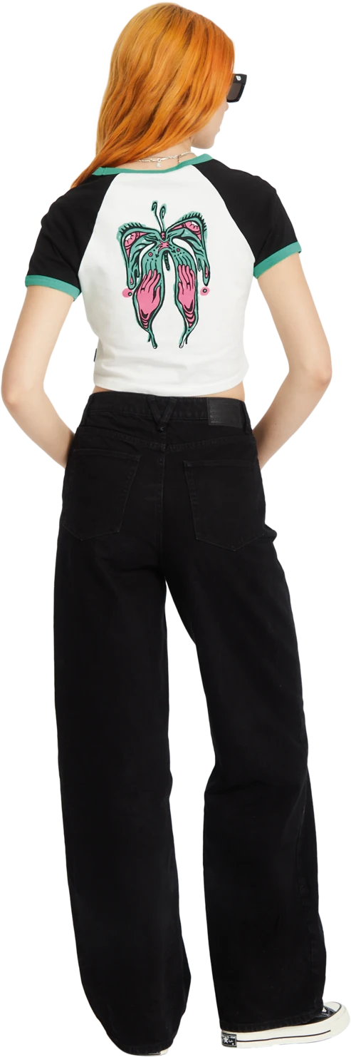 Volcom Alix 2 T-shirt camiseta manga corta mujer detail 3 | Black White