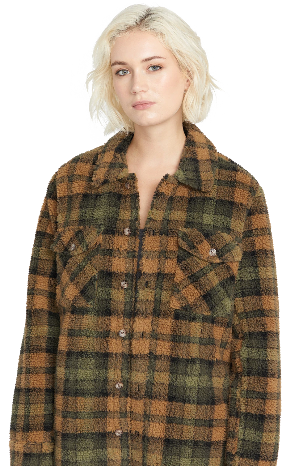 Volcom SILENT SHERPA JACKET chaquetas y abrigos mujer detail 3 | Bronze