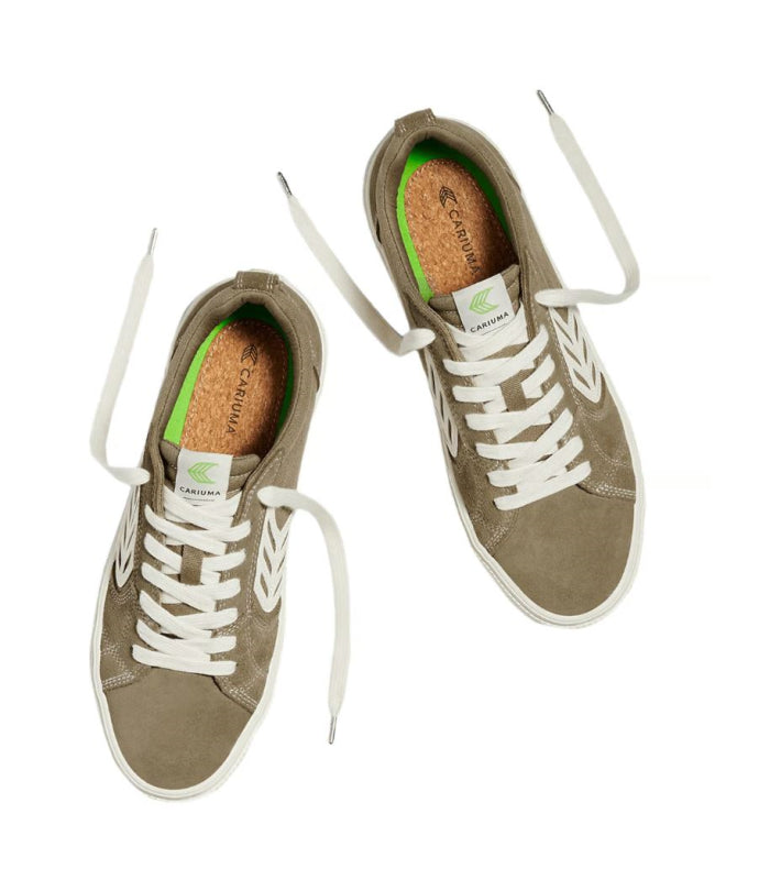 Cariuma Catiba Pro Skate Burnt Sand Suede et Canvas Contrast Thread Ivoire