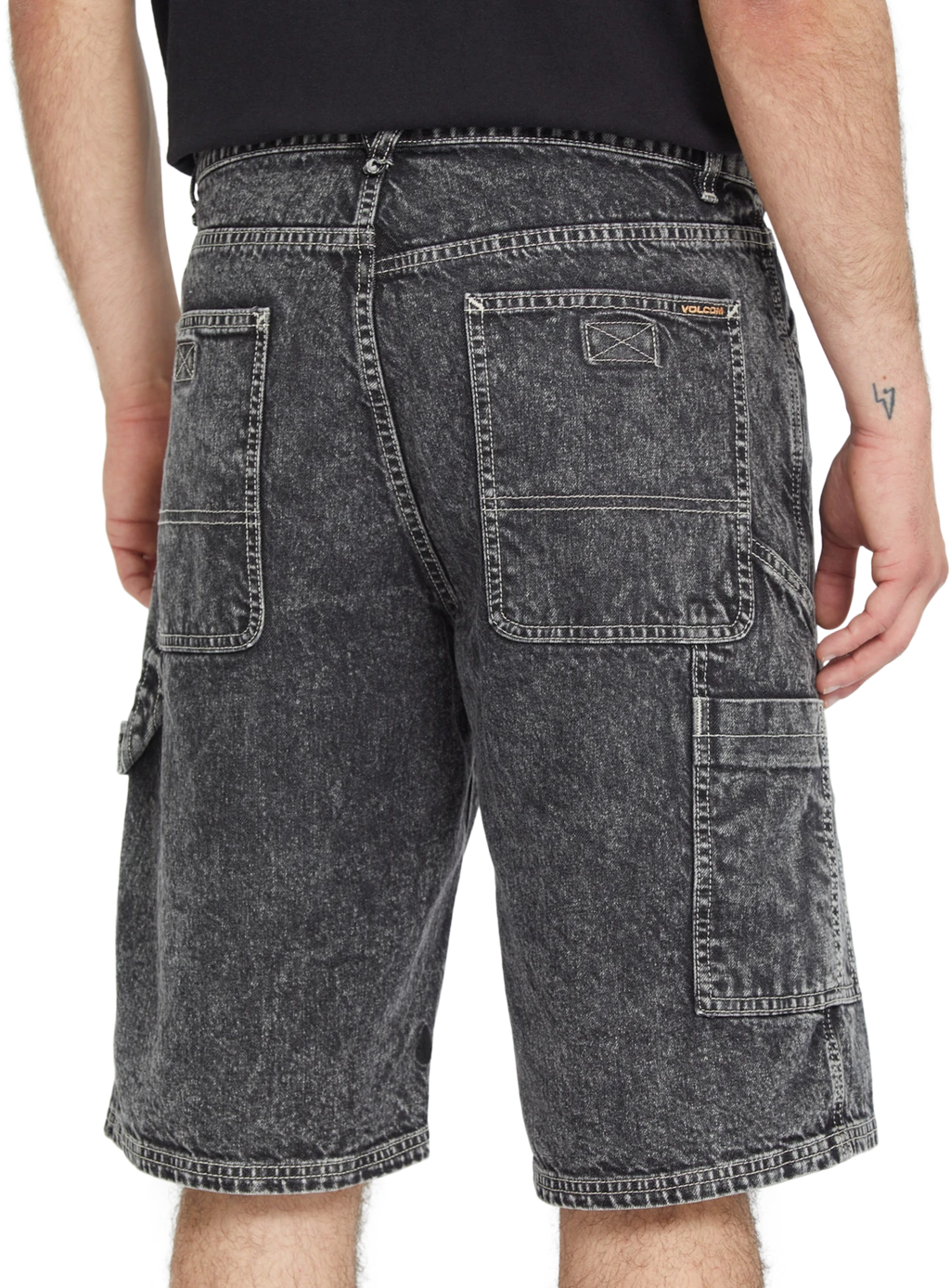 Volcom Labored Denim Utility Short denim short hombre detail 2 | Light Acid Black