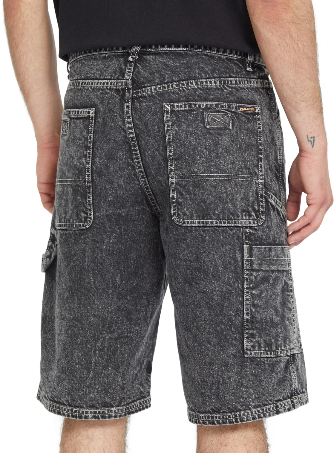 Volcom Labored Denim Utility Short denim short hombre detail 2 | Light Acid Black