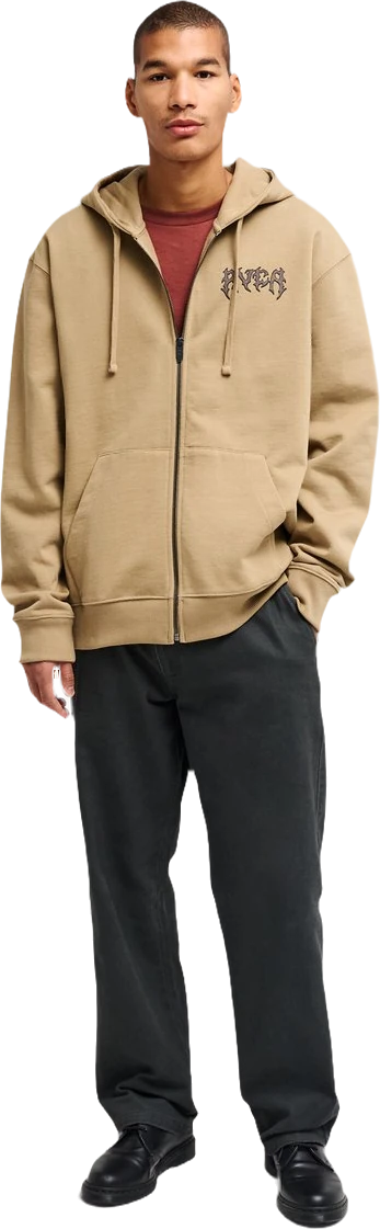 Rvca Cobra Emire Sudadera con capucha y cremallera sudadera hombre detail 5 | Marrón