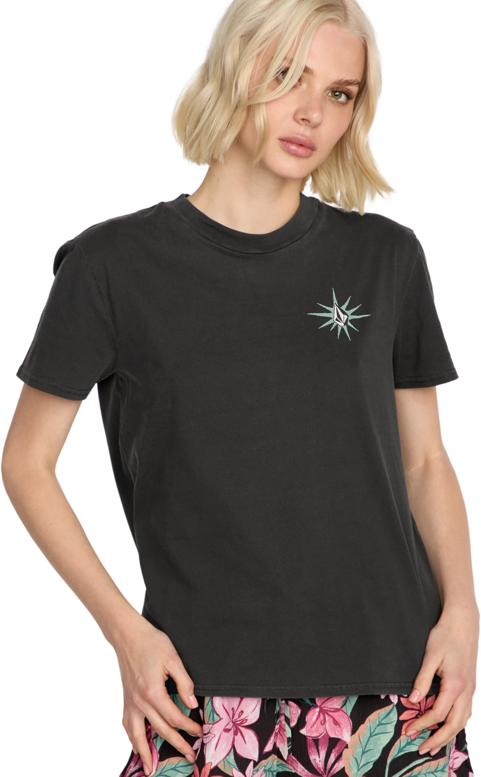 Volcom Lock It Up camiseta manga corta mujer detail 3 | Vintage Black