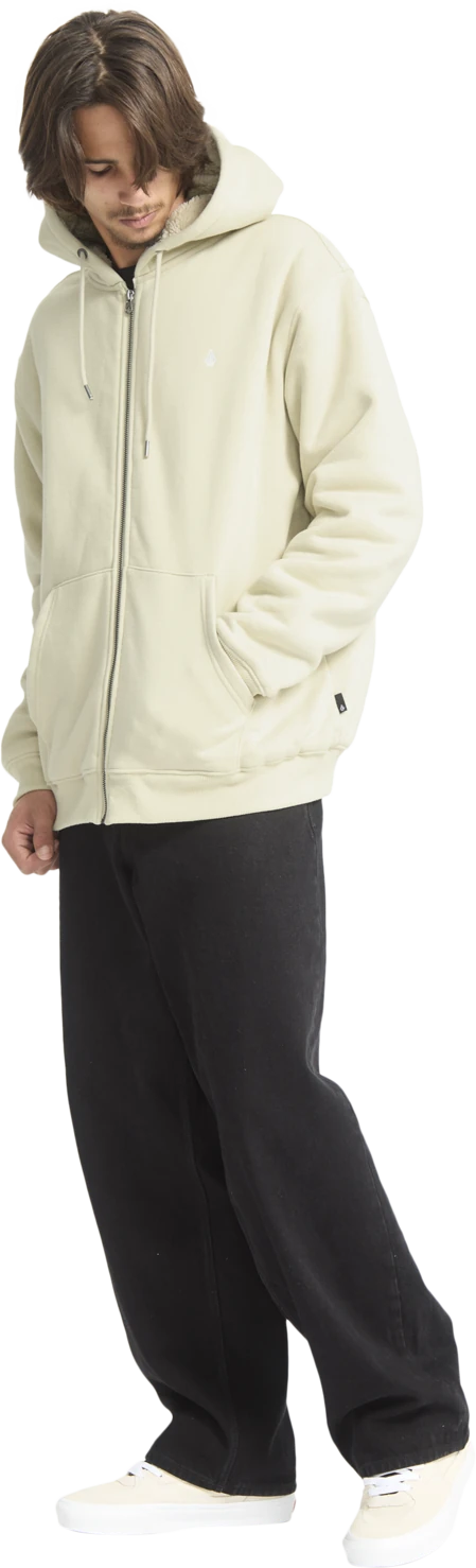 Volcom Single Stone sudadera con capucha hombre detail 3 | Light Beige