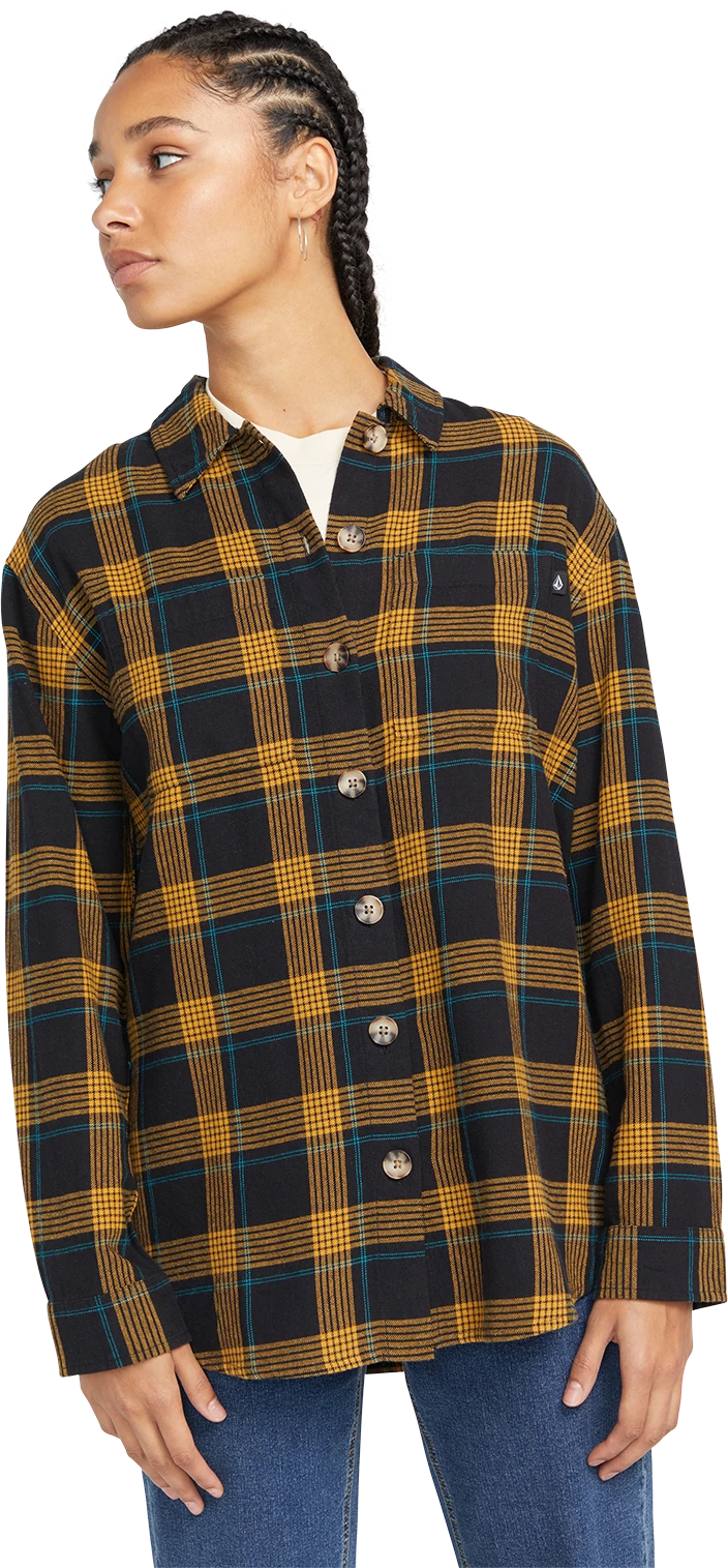 Volcom OVERSIZE ME LS camisas mujer detail 4 | Black