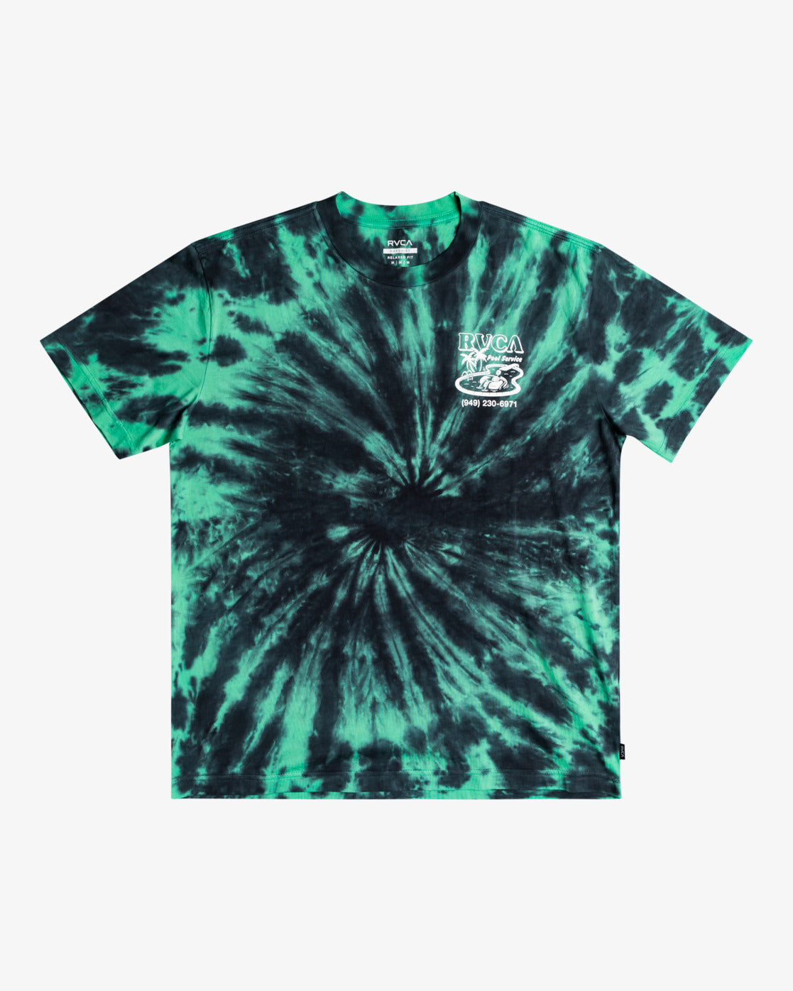 Camiseta Rvca Pool Service Black Green Tie&Dye