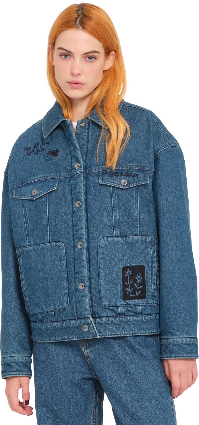 Volcom FA KEUTCHI DENIM JACKET chaquetas y abrigos mujer | Vintage Marbled Indigo