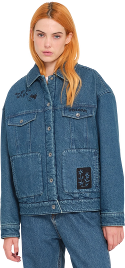 Volcom FA KEUTCHI DENIM JACKET chaquetas y abrigos mujer | Vintage Marbled Indigo