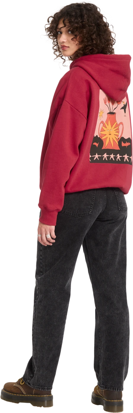 Volcom MOOVE ON PO sudadera con capucha mujer detail 5 | Deep Red