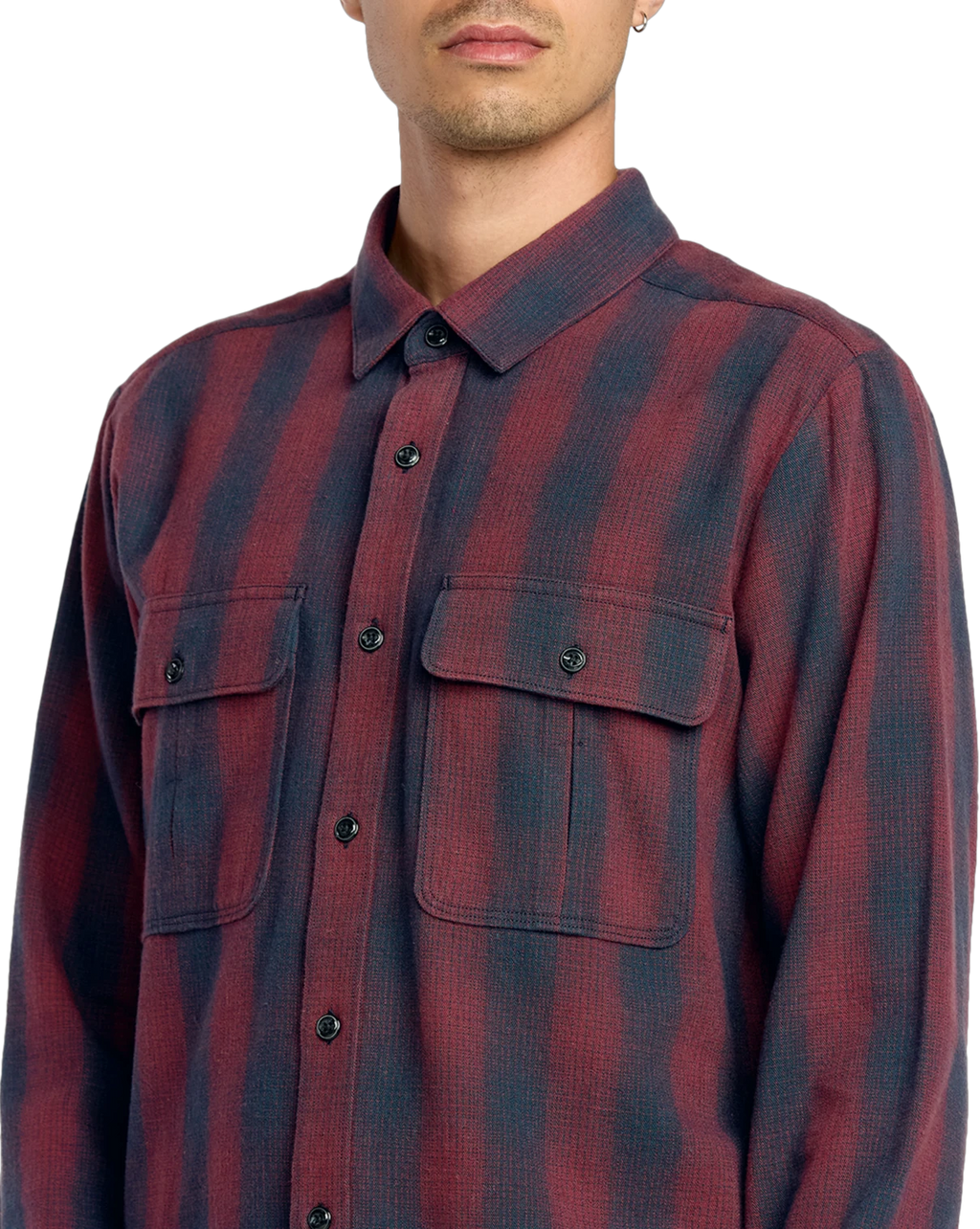 Volcom Shadowstone Flannel Shirt camisa manga larga hombre detail 3 | Navy