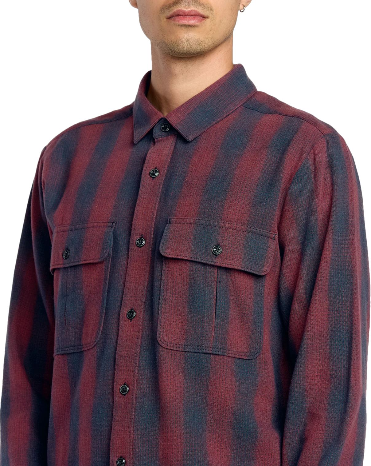 Volcom Shadowstone Flannel Shirt camisa manga larga hombre detail 3 | Navy