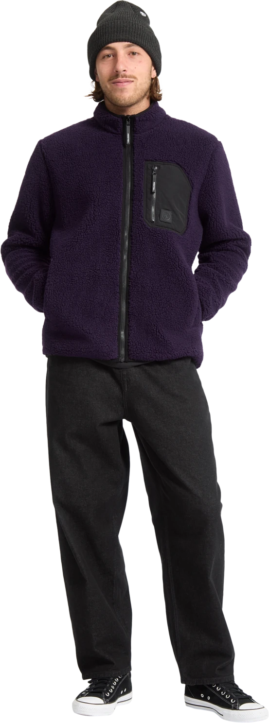 Volcom Muzzer Fuzzar sudadera con cremallera hombre detail 7 | Dark Purple