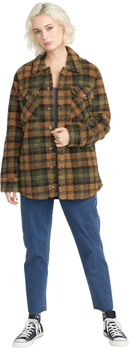 Volcom SILENT SHERPA JACKET chaquetas y abrigos mujer detail 2 | Bronze