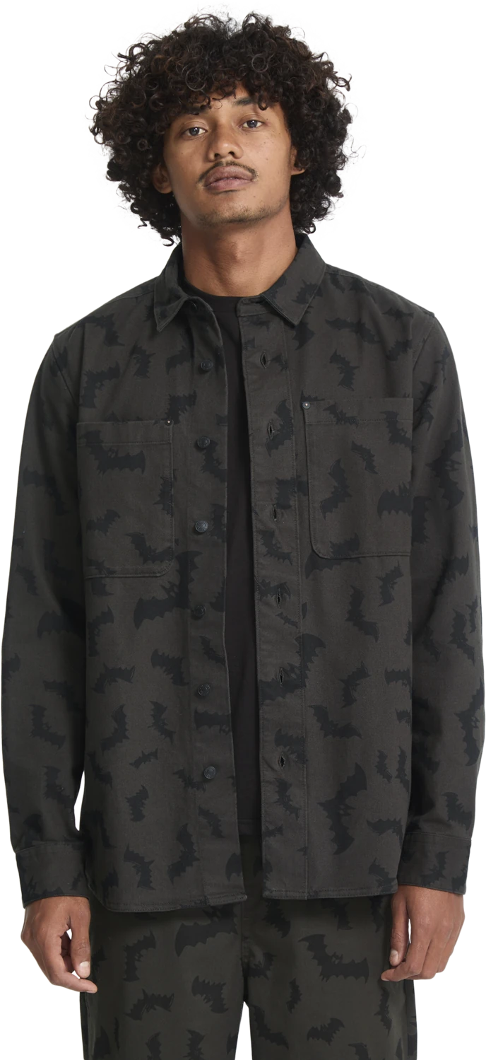 Volcom J.J. Villard Shirt camisa manga larga hombre | Rinsed Black