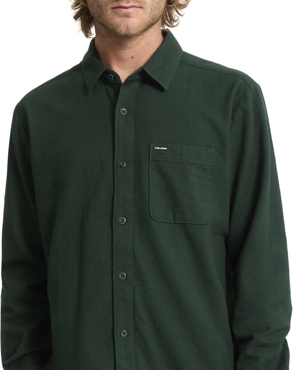 Volcom Caden Solid Shirt camisa manga larga hombre detail 3 | Scarab