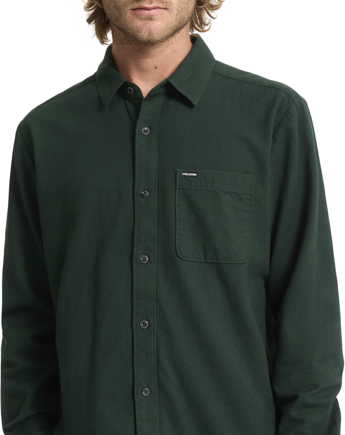 Volcom Caden Solid Shirt camisa manga larga hombre detail 3 | Scarab