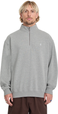 Volcom SINGLE STONE QUARTER ZIP sudadera con cremallera hombre | Heather Grey