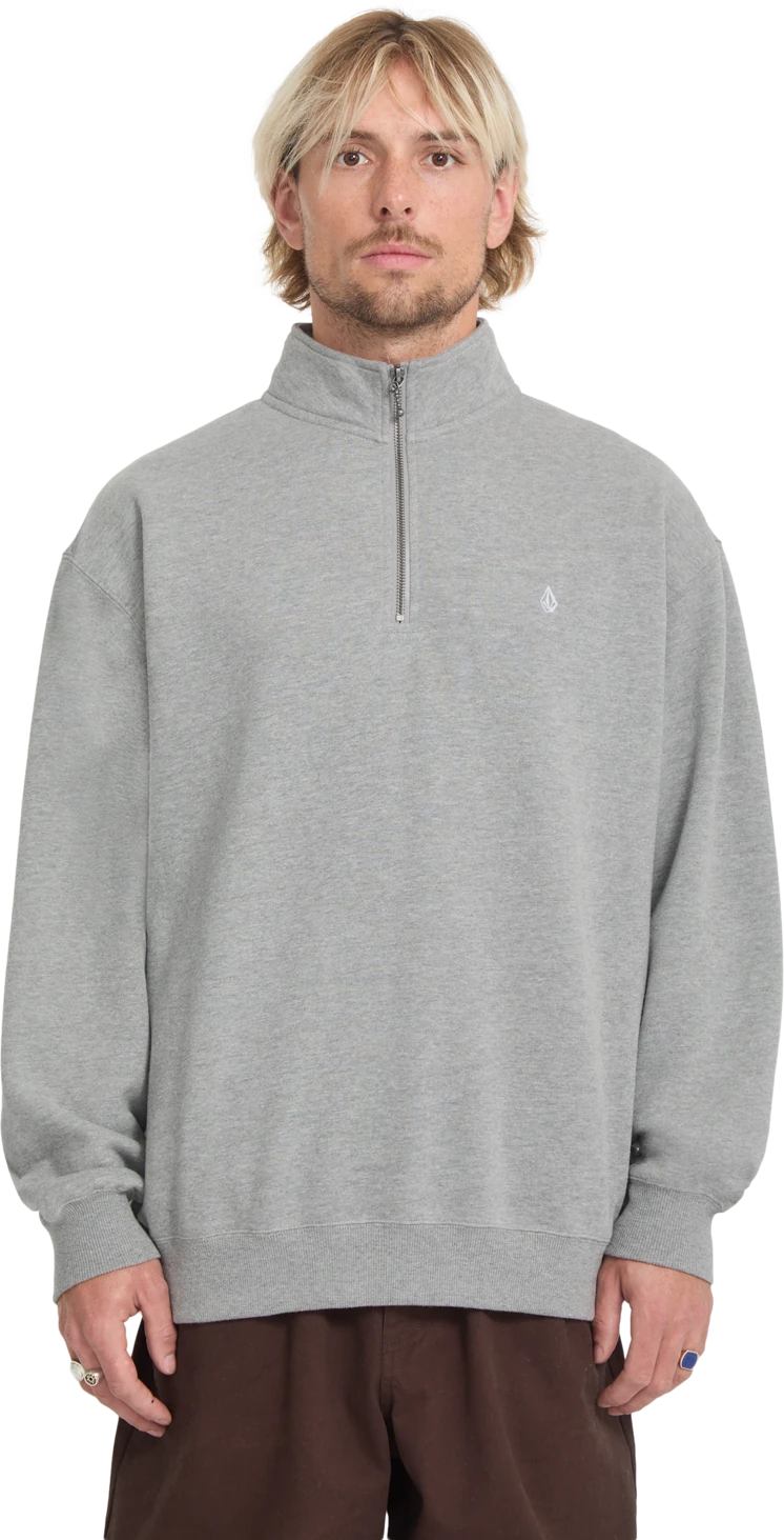 Volcom SINGLE STONE QUARTER ZIP sudadera con cremallera hombre | Heather Grey