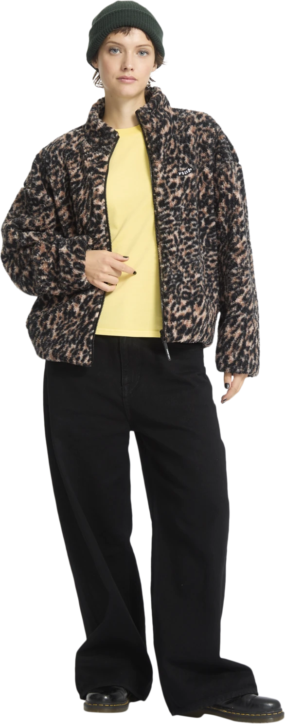 Volcom Wylding Out Sherpa sudadera con cremallera mujer detail 5 | Animal Print