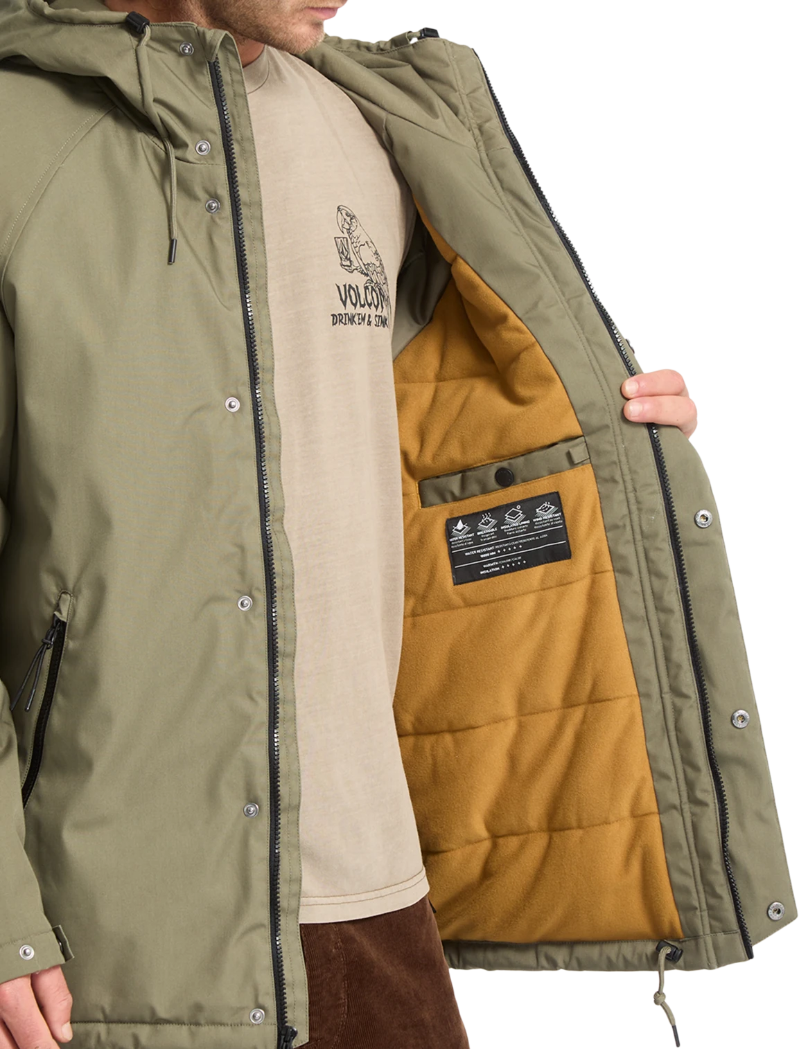 Volcom STOKE STONE II 10K JACKET chaquetas y abrigos hombre detail 3 | Wintermoss