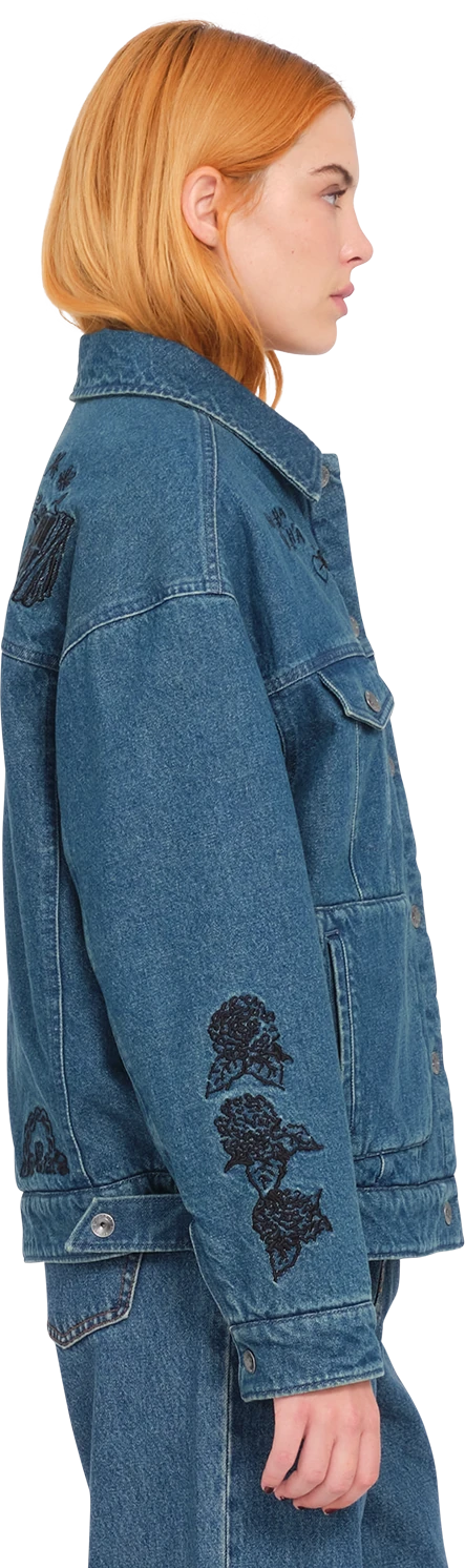 Volcom FA KEUTCHI DENIM JACKET chaquetas y abrigos mujer detail 6 | Vintage Marbled Indigo