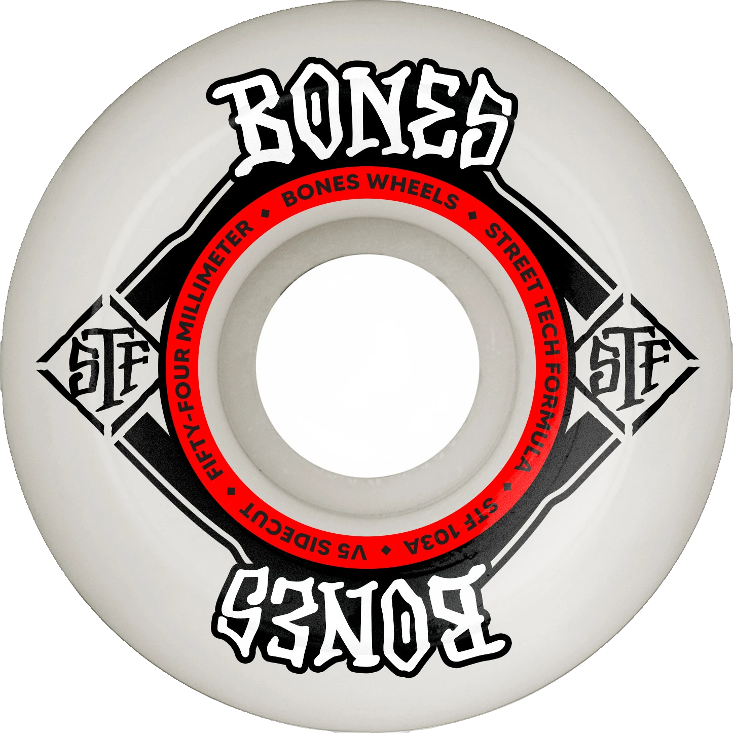 Bones Wheels STF V5 Sidecut 54mm White 103a wheels | White