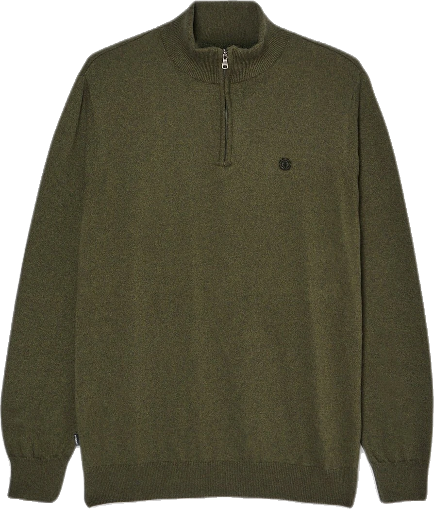Element Icon Embroidery Jersey con cremallera 1/4 jersey hombre | Verde
