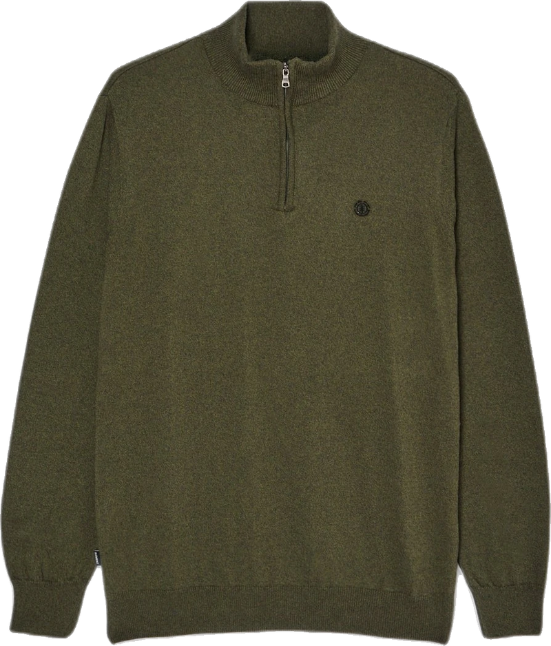 Element Icon Embroidery Jersey con cremallera 1/4 jersey hombre | Verde