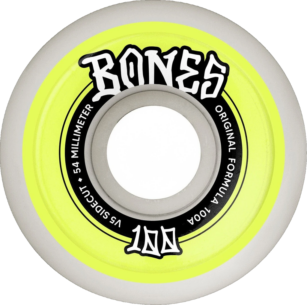 Bones Wheels OG Formula 100's V5 Sidecut 54mm White ruedas del monopatín | White