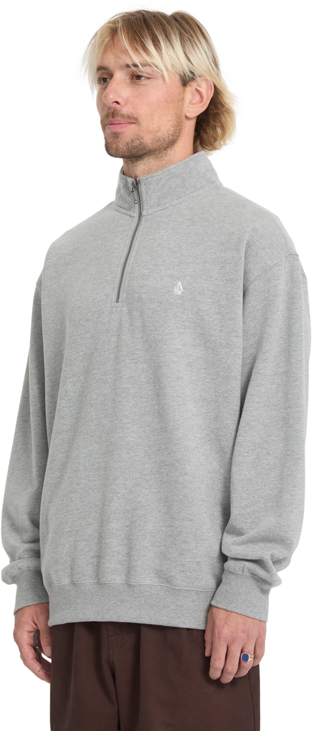 Volcom SINGLE STONE QUARTER ZIP sudadera con cremallera hombre detail 2 | Heather Grey