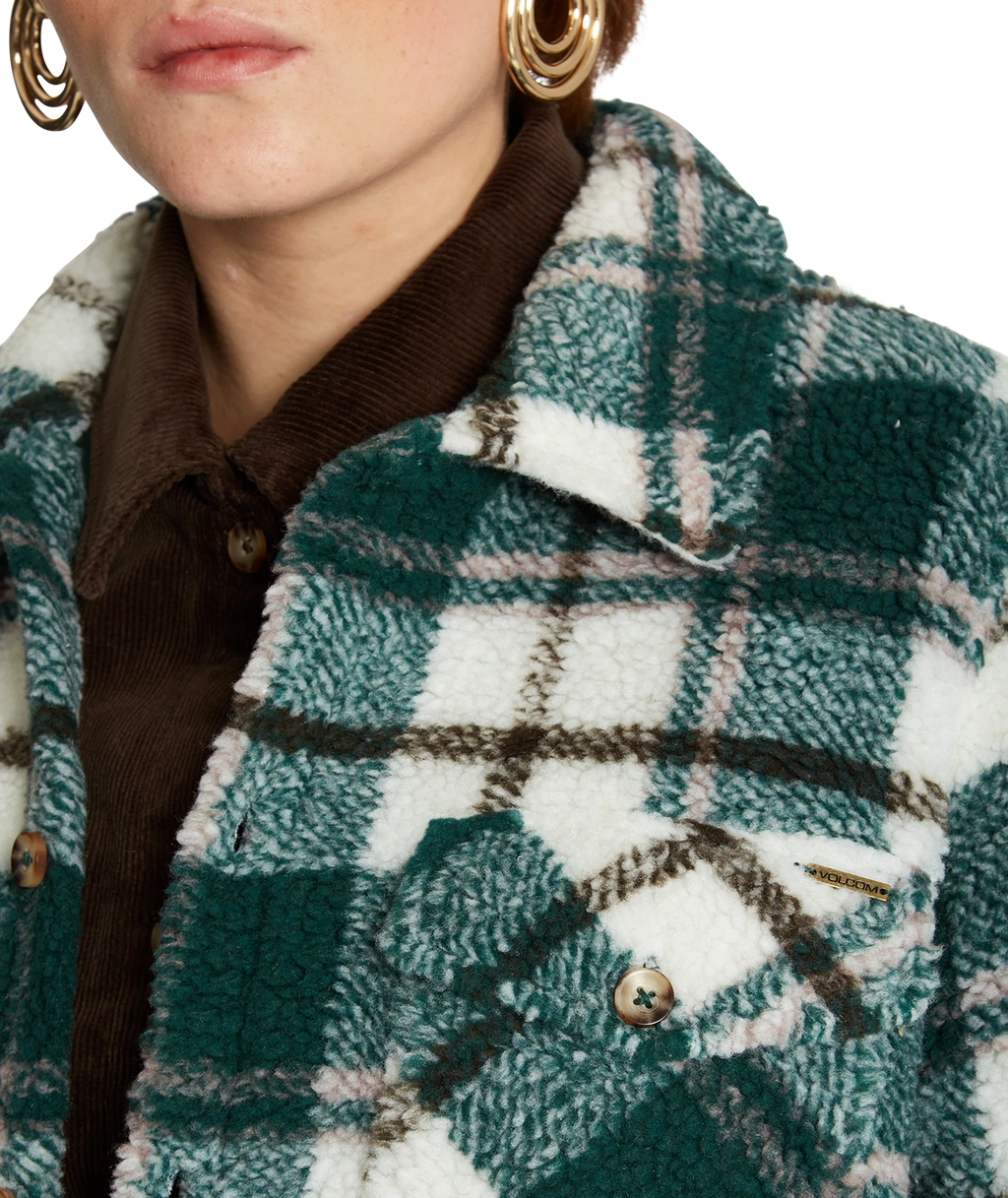 Volcom SILENT SHERPA JACKET chaquetas y abrigos mujer detail 4 | Dark Pine