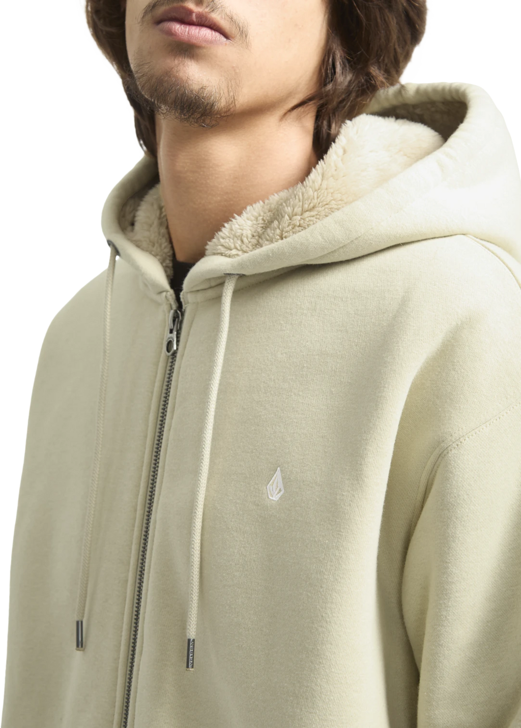 Volcom Single Stone sudadera con capucha hombre detail 2 | Light Beige