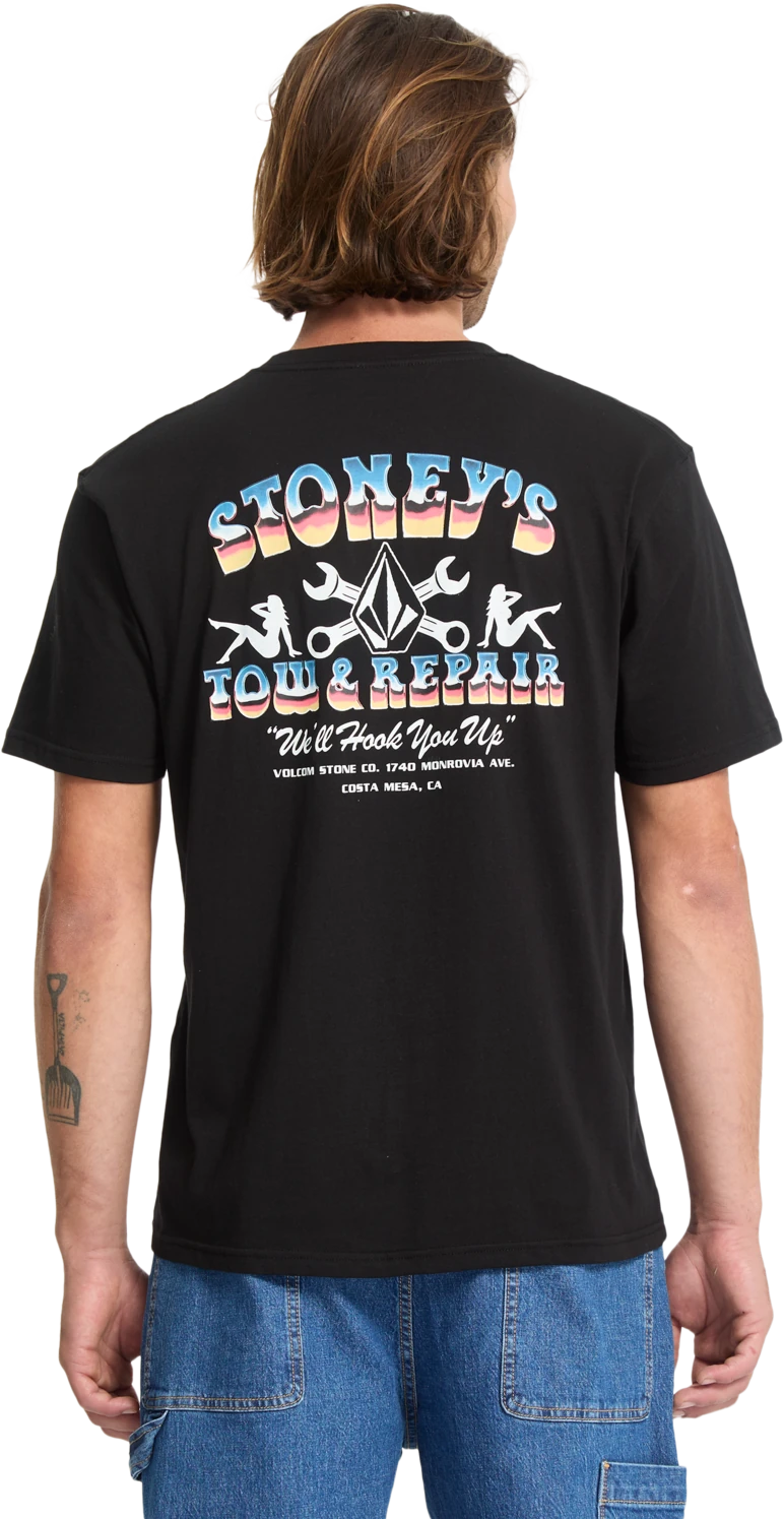 Volcom Stoneys camiseta manga corta hombre detail 1 | Black