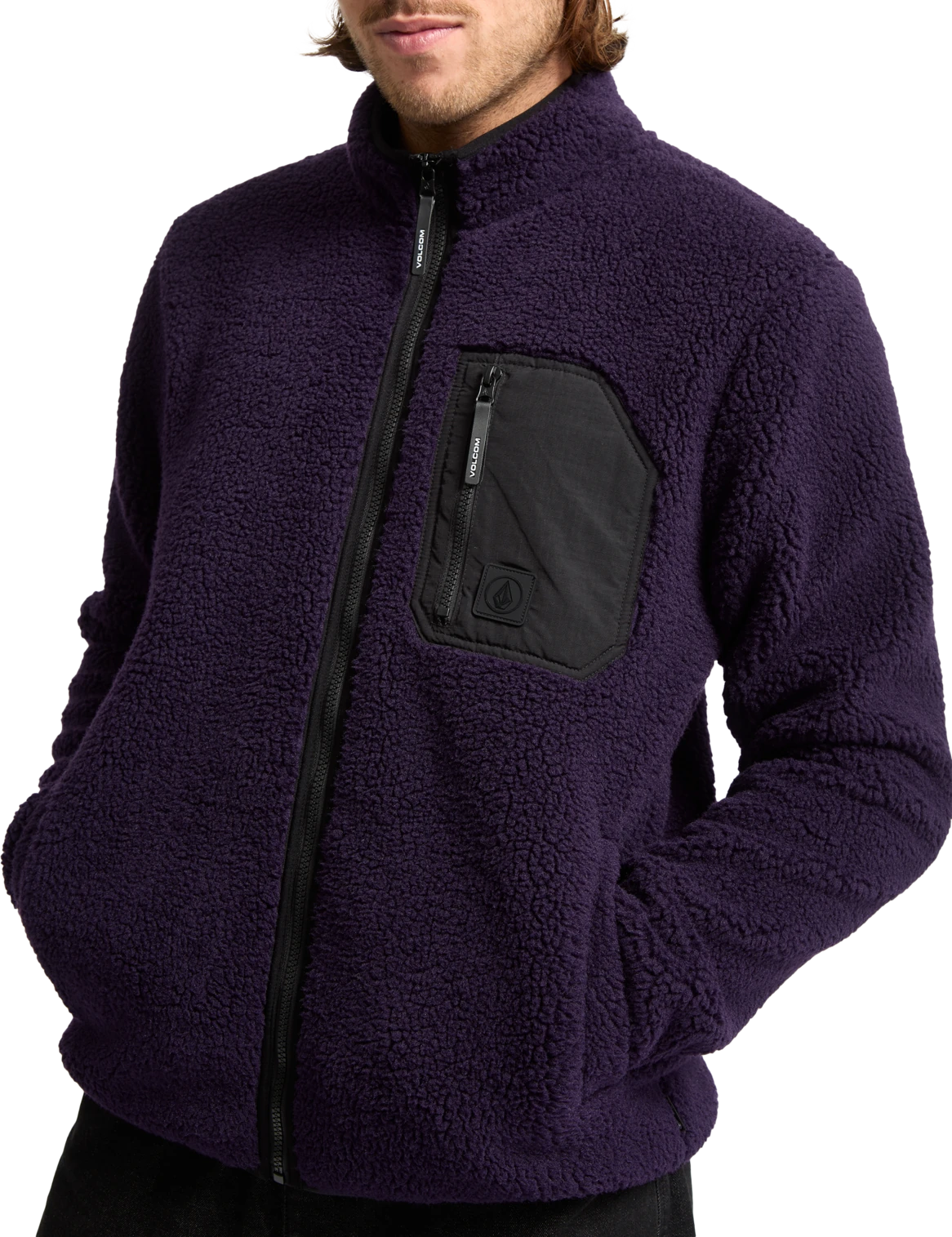 Volcom Muzzer Fuzzar sudadera con cremallera hombre detail 4 | Dark Purple