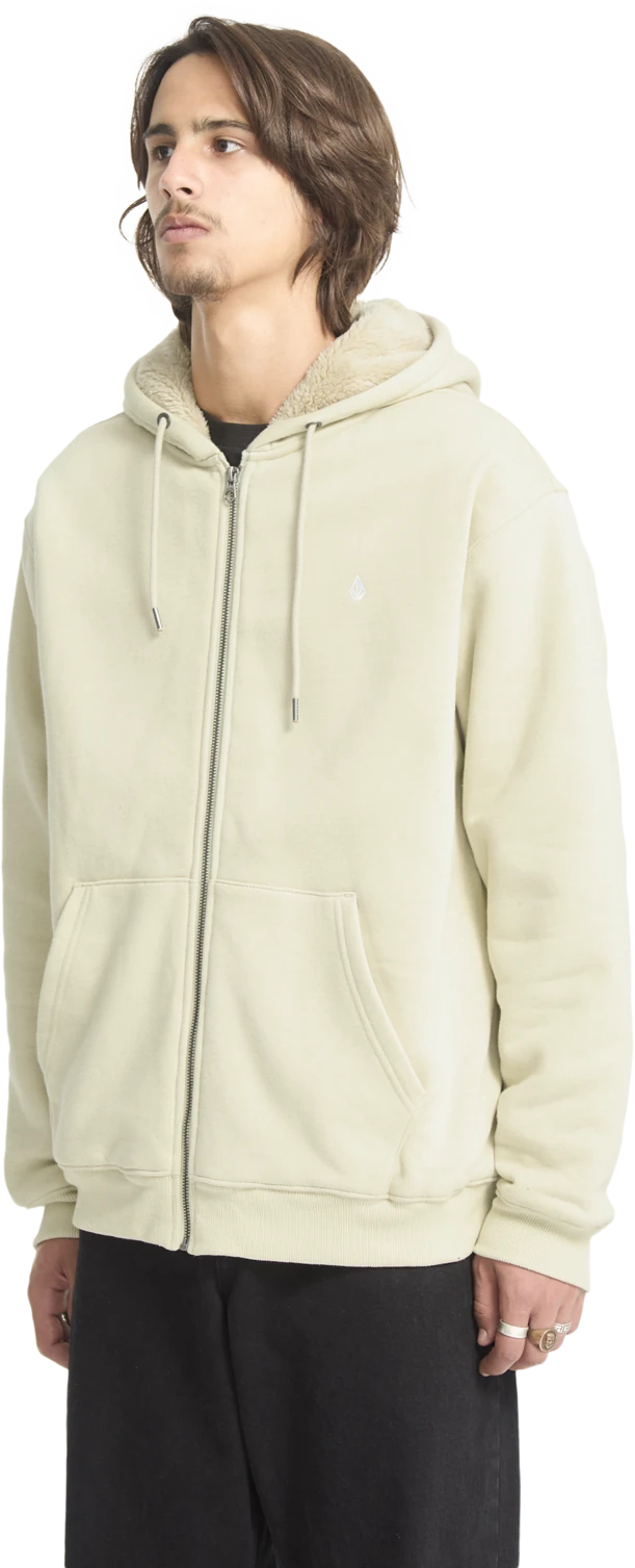 Volcom Single Stone sudadera con capucha hombre detail 6 | Light Beige