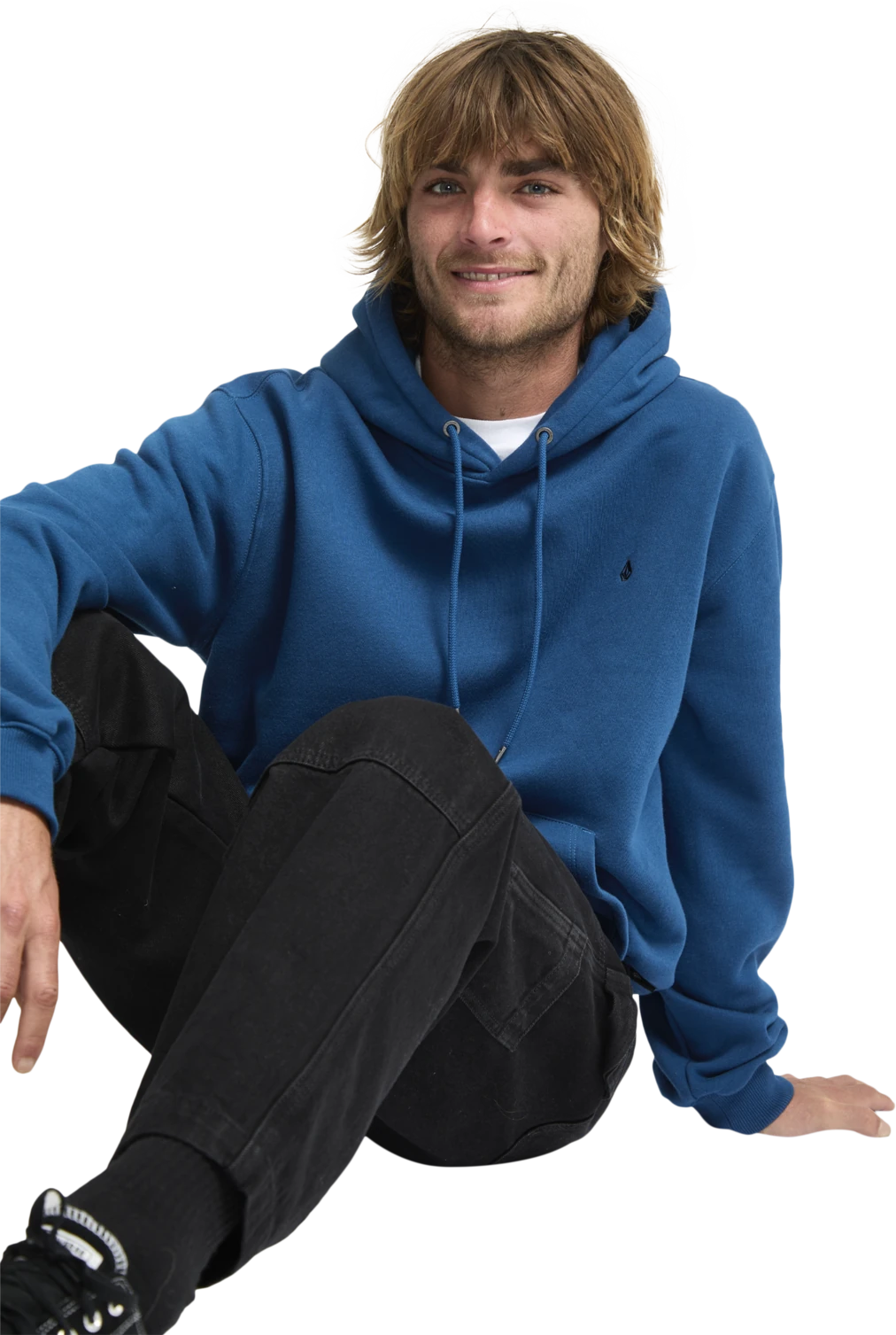 Volcom Single Stone sudadera con capucha hombre detail 3 | Cosmic Blue